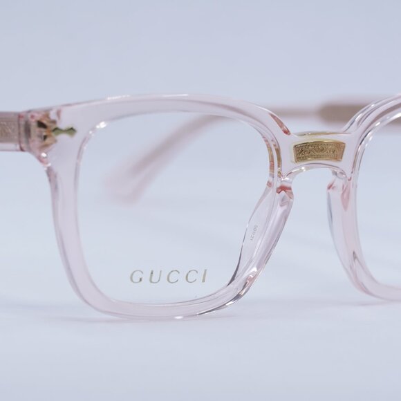 Gucci GG0184O 013 Eyeglasses Transparent Pink 50mm Square Frame - Picture 5 of 12